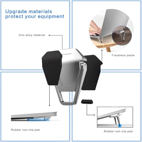 Zirak Portable Foldable Aluminum Laptop Stand | Mini Ergonomic Laptop Riser for Desk | Adjustable Cooling Stand for Every Laptop Stand - Image 2