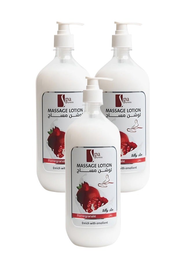 Spa System 3 Pieces Massage Lotion Pomegranate Enrich With Emolient - Image 1
