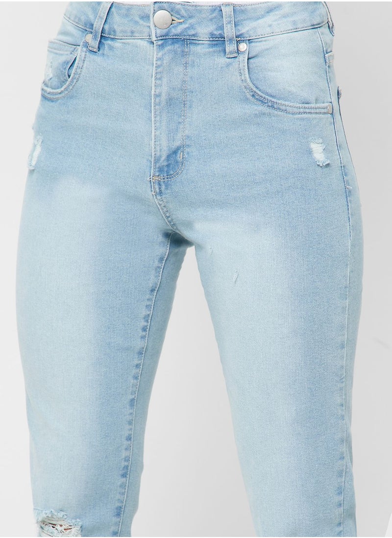 Cotton On - Knee Ripped High Rise Jeans - Image 1