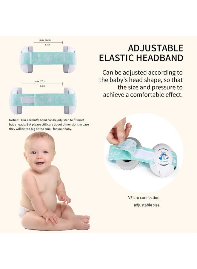 lysian Baby Headphones Hearing Protection Ear Muffs for Infants 0-3 Years Old with Elastic Headband, Noise Cancelling Baby Earmuffs for Sleep, Travel, Plane (White) - Image 4
