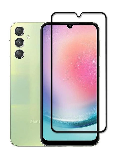 Tempered Glass Screen Protector 5D Designed For Samsung Galaxy A24 Full Glue Edge to Edge Full Screen Coverage And Bubble Free