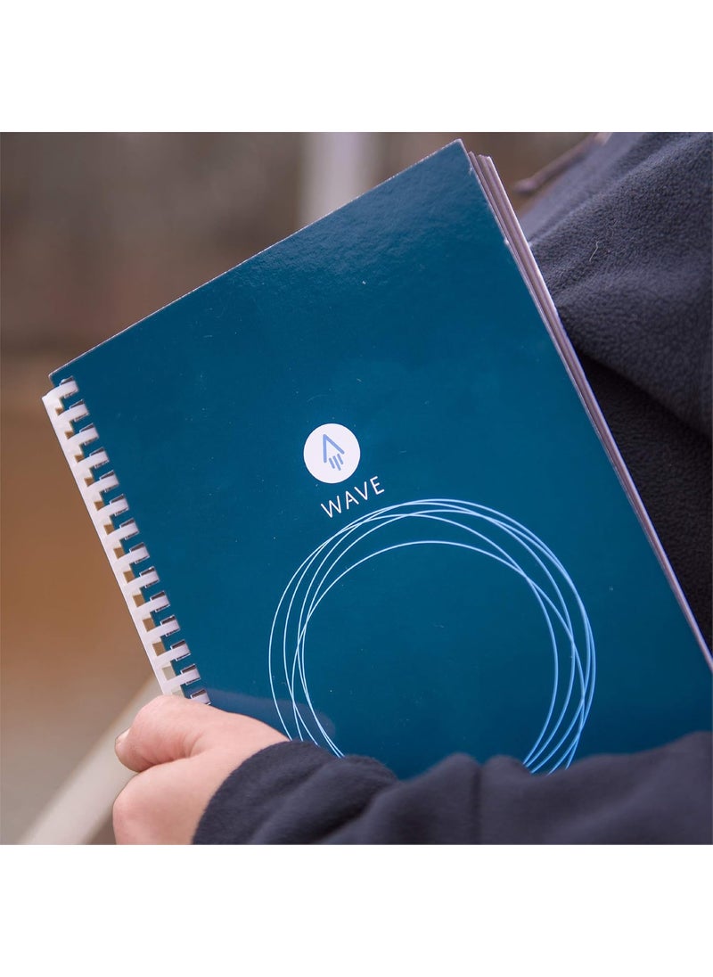 Rocketbook - Rocketbook Wave Smart  Dotted Grid EcoFriendly Notebook with 1 Pilot Frixion Pen Included  Standard Size 85 x 95 BLUE WAVS - Image 1