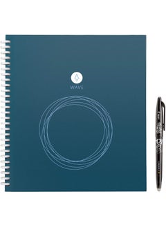Rocketbook Wave Smart  Dotted Grid EcoFriendly Notebook with 1 Pilot Frixion Pen Included  Standard Size 85 x 95 BLUE WAVS