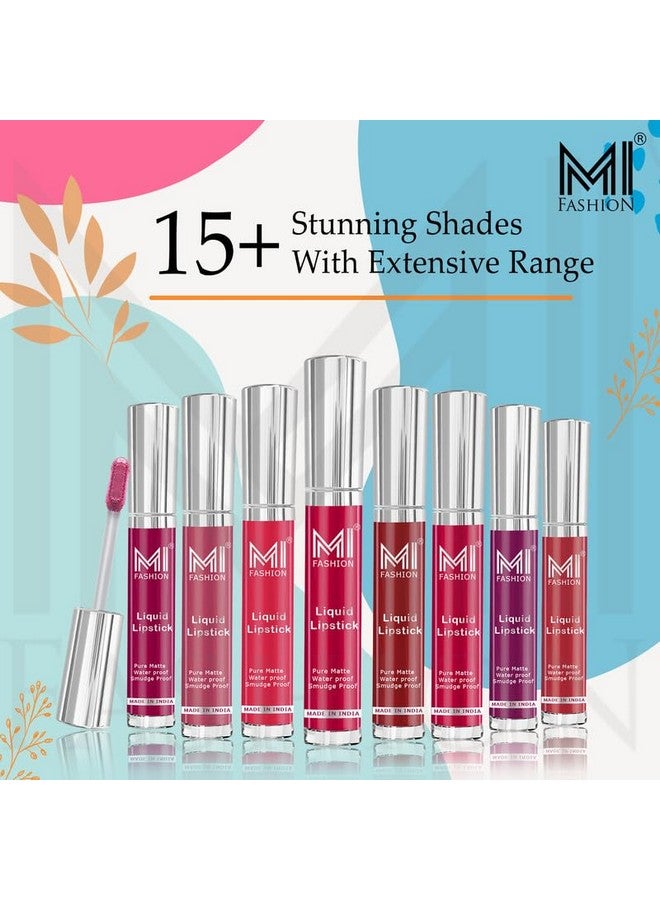 MI FASHION MI FASHION Soft Smooth Matte Finish Liquid Lipstick Pink, Coffee, Nontransfer, Perfect For Special Occasions 3.5ml Per Piece (Set 2) - Image 3