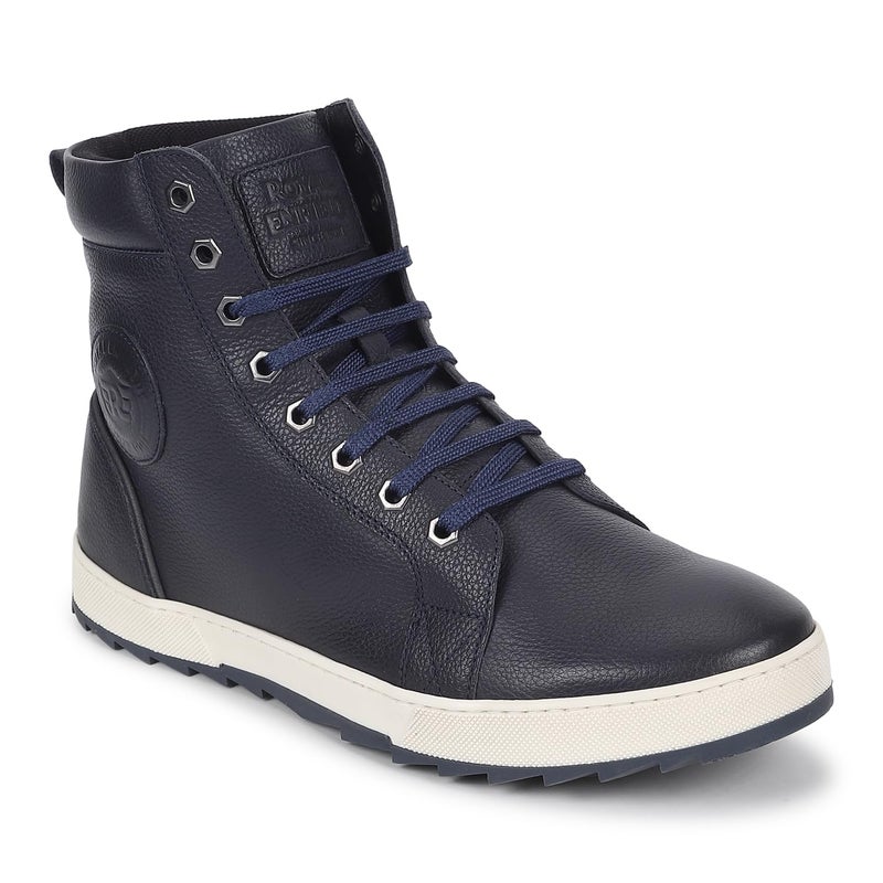 Royal Enfield Hiankle Leather Boots Navy - Image 4