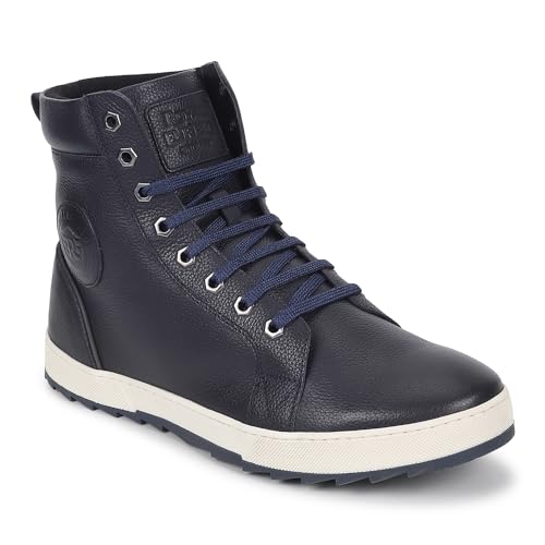 Royal Enfield Hiankle Leather Boots Navy - Image 1