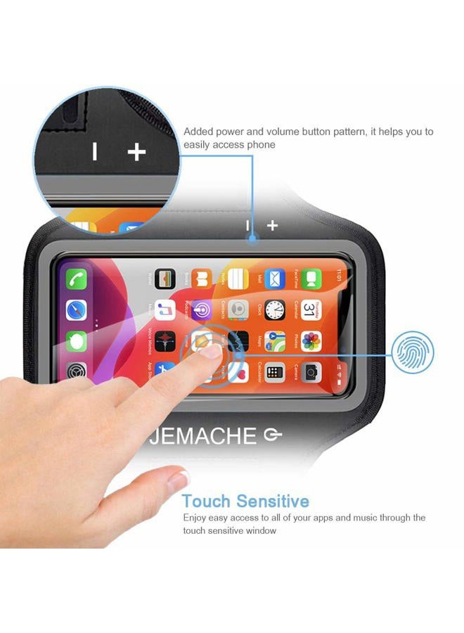 JEMACHE iPhone 11 Pro, X, XS Armband, Water Resistant Gym Running Workouts Sports Cell Phone Arm Holder Band for iPhone X/XS, iPhone 11Pro (Grey) - Image 2