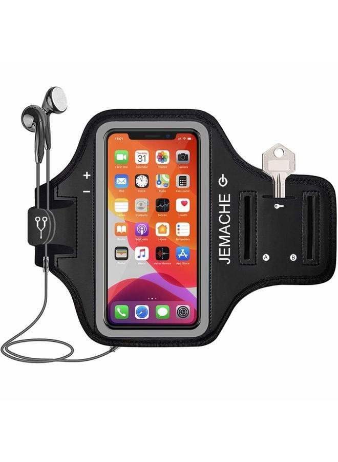 JEMACHE iPhone 11 Pro, X, XS Armband, Water Resistant Gym Running Workouts Sports Cell Phone Arm Holder Band for iPhone X/XS, iPhone 11Pro (Grey) - Image 1