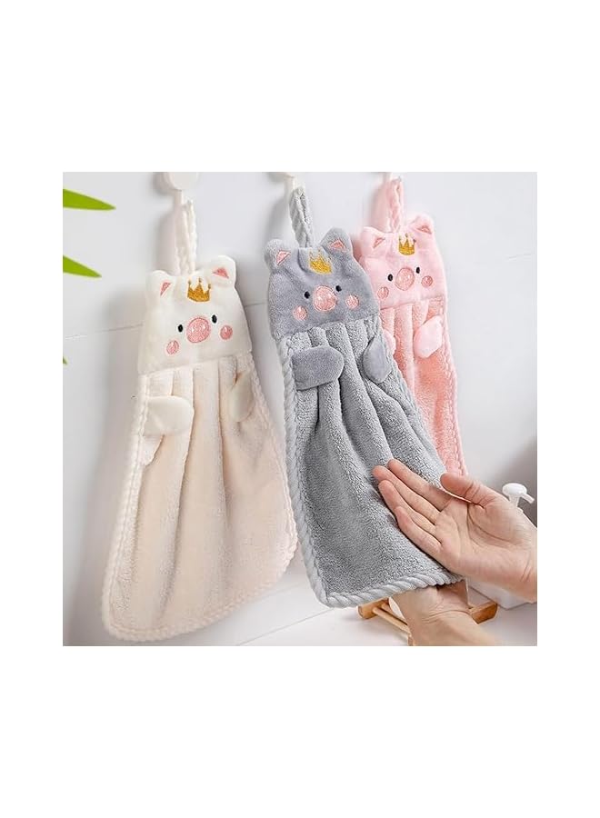 The Bros 3 Pack Cartoon Hanging Hand Towels, Funny Hand Towels, with Hanging Loop, Kids Hanging Hand Towels, Cute Hand Towels, Bathroom Towels, for Kitchen Bathroom Home - Image 3