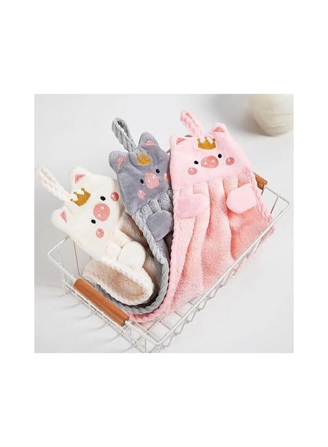 The Bros 3 Pack Cartoon Hanging Hand Towels, Funny Hand Towels, with Hanging Loop, Kids Hanging Hand Towels, Cute Hand Towels, Bathroom Towels, for Kitchen Bathroom Home - Image 4