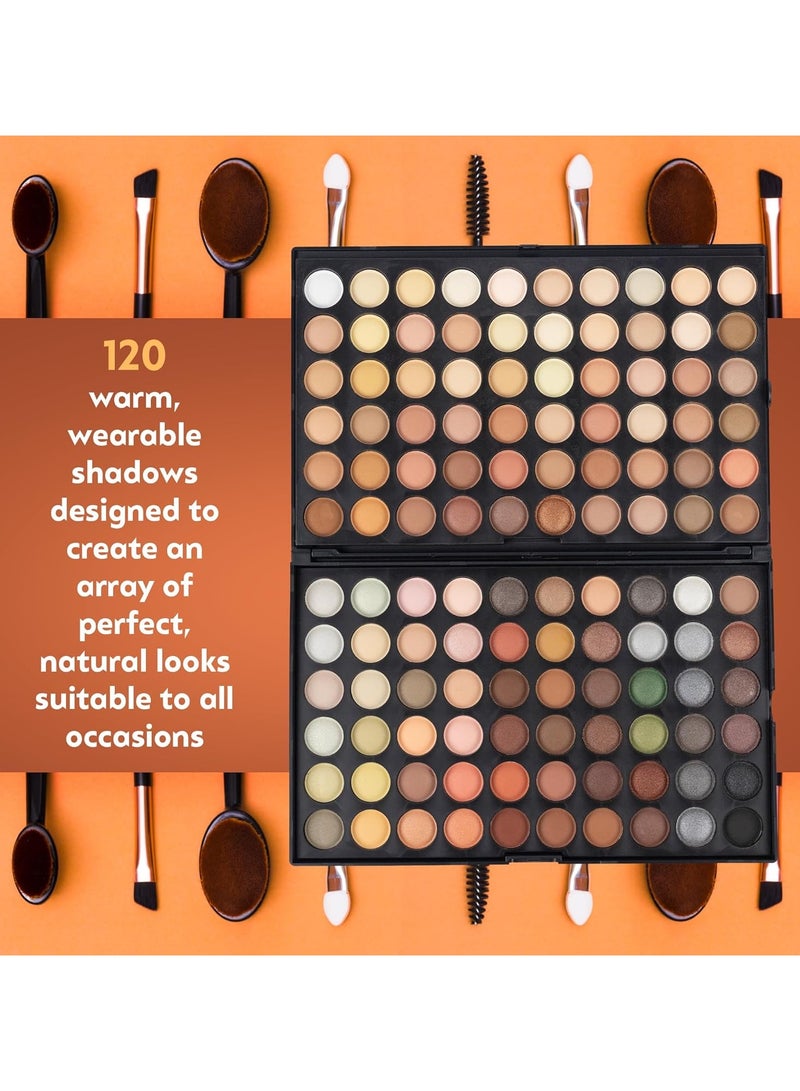 LAROC 120 Nude Eyeshadow Palette Makeup Set Professional MUA Eyeshadow Palette for Warm Smoky Natural and Matte Eye Shadow Tones - Image 2