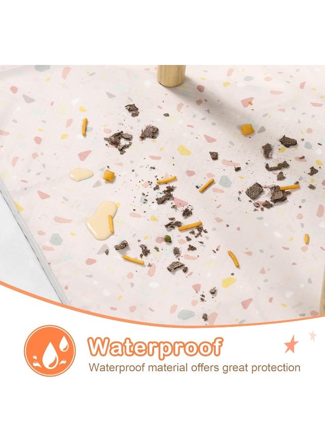 CLYMENE Splat Mat for Under High Chair | 51x51 Inch Anti-Slip Baby Splash Mat | Waterproof & Washable Spill Mat for Highchair Floor and Infant Play (Terrazzo Treasure) - Image 4