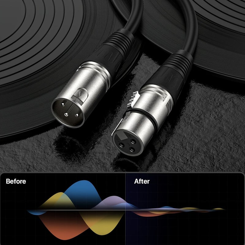 4 قطع كابل ميكروفون من ذكر XLR إلى أنثى بطول 10 أقدام لخلاط الصوت ومكبر الصوت وإضاءة المسرح - Image 5