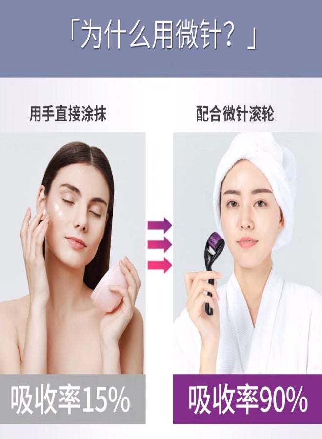 Skin rolling needle microneedle disposable facial beauty introduction device 540 beauty microneedle roller source factory wholesale black handle purple wheel 0.25mm - Image 5