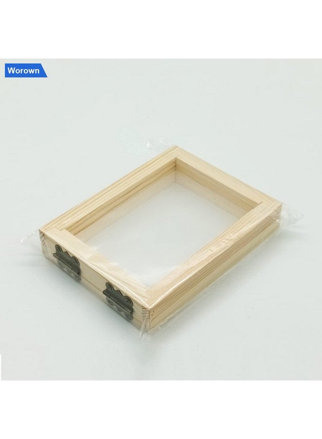 Worown A7 Size Paper Making Screen Natural Wooden Papermaking Mould 4 X 5 Inch Wooden Paper Making Frame For Diy Paper Craft And Dried Flower Handcraft - Image 3