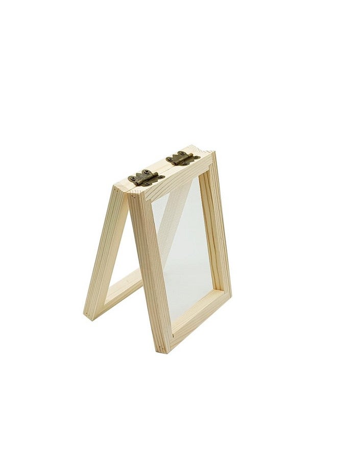 Worown A7 Size Paper Making Screen Natural Wooden Papermaking Mould 4 X 5 Inch Wooden Paper Making Frame For Diy Paper Craft And Dried Flower Handcraft - Image 1