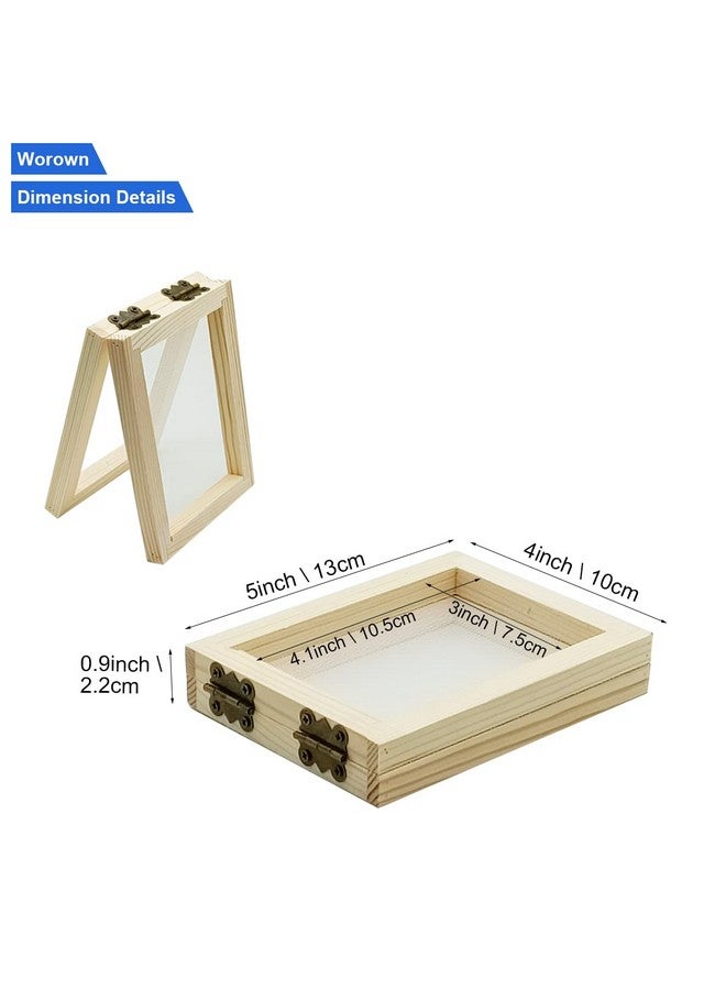 Worown A7 Size Paper Making Screen Natural Wooden Papermaking Mould 4 X 5 Inch Wooden Paper Making Frame For Diy Paper Craft And Dried Flower Handcraft - Image 2