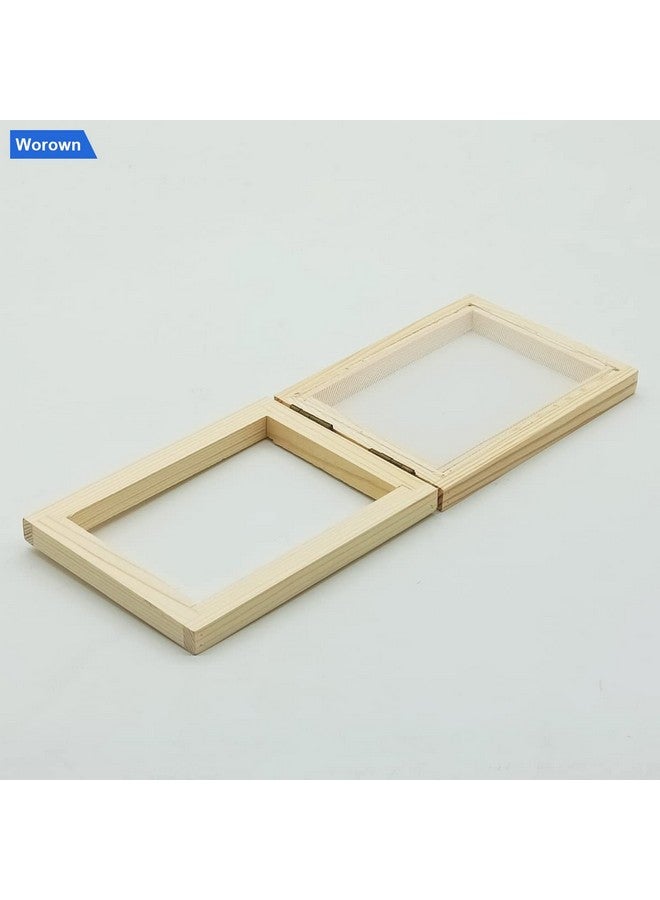 Worown A7 Size Paper Making Screen Natural Wooden Papermaking Mould 4 X 5 Inch Wooden Paper Making Frame For Diy Paper Craft And Dried Flower Handcraft - Image 4