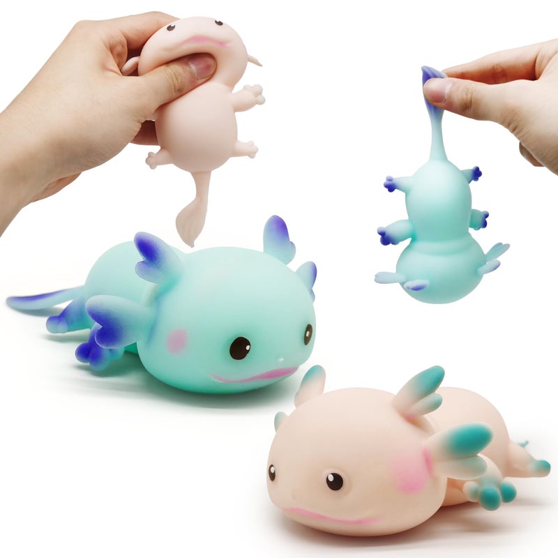 ZTATU Axolotl Squishy Fidget Toys Stress Balls for Adults 2PCS Sensory Toys for Kids Party Favors for Kids Axolotl Stress Relief Gifts Easter Basket Stuffers - Image 3