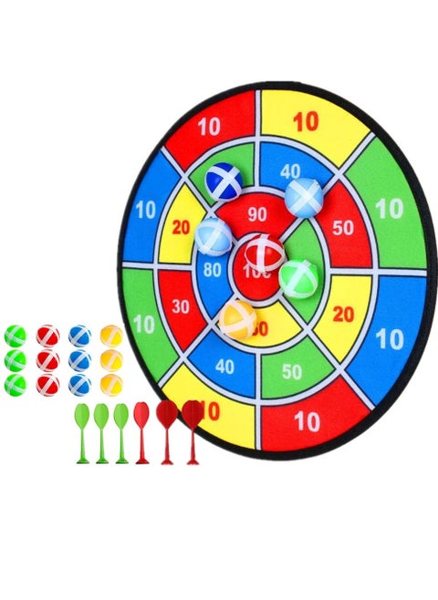 Large Dart Board Set Dart Board for Kids with 12 Sticky Ball 6 Sticky Dart Foldable Indoor Outdoor Party Safe Dart Game Toy Sports Gifts