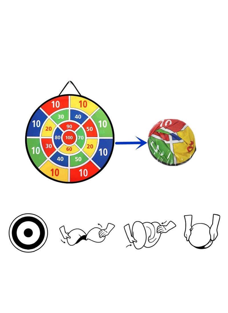 HOFEESEA - Large Dart Board Set Dart Board for Kids with 12 Sticky Ball 6 Sticky Dart Foldable Indoor Outdoor Party Safe Dart Game Toy Sports Gifts - Image 1