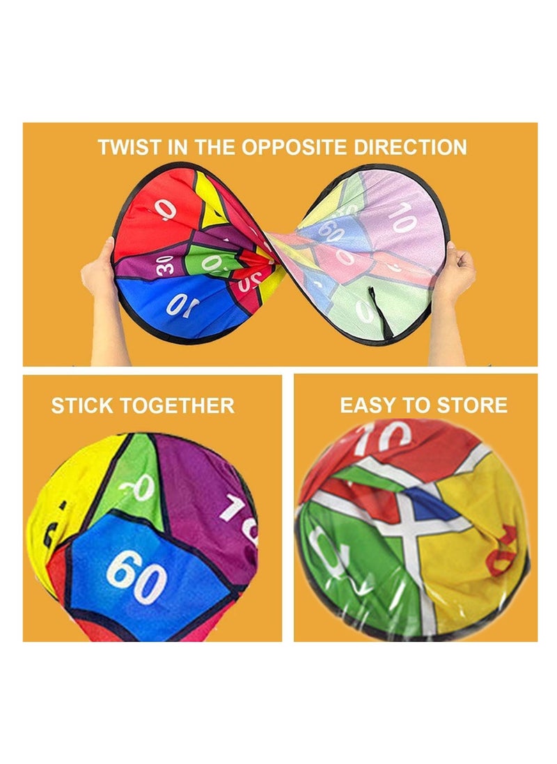 HOFEESEA - Large Dart Board Set Dart Board for Kids with 12 Sticky Ball 6 Sticky Dart Foldable Indoor Outdoor Party Safe Dart Game Toy Sports Gifts - Image 1