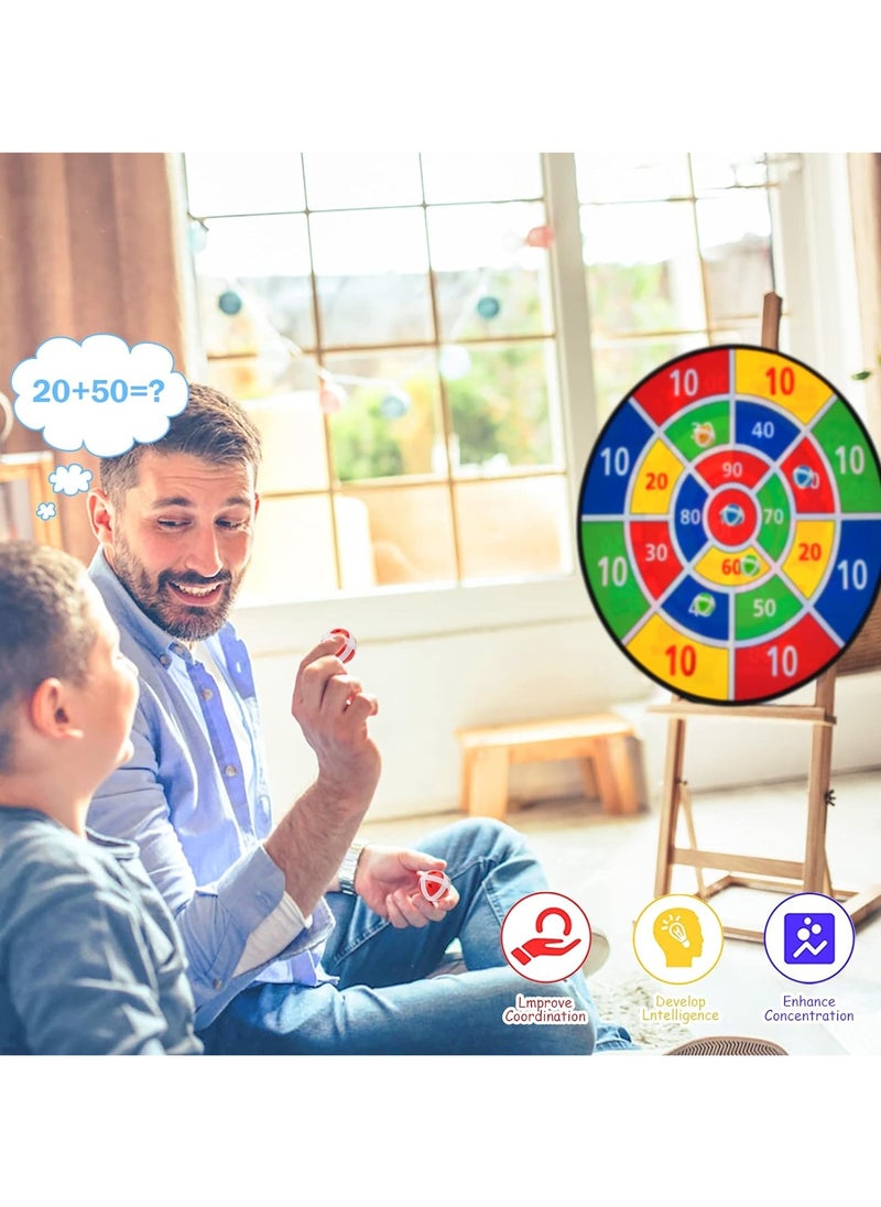 HOFEESEA - Large Dart Board Set Dart Board for Kids with 12 Sticky Ball 6 Sticky Dart Foldable Indoor Outdoor Party Safe Dart Game Toy Sports Gifts - Image 1