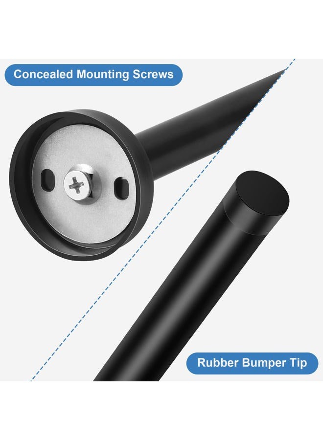 KOLAKO Door Stops, 6 Inch Door Stopper, Wall Mount, Brushed Stainless Steel Extra Long Doorstops with Sound Dampening Rubber Tip Bumper Modern Black Long Doors Stoppers for Bottom of Doors - Image 5