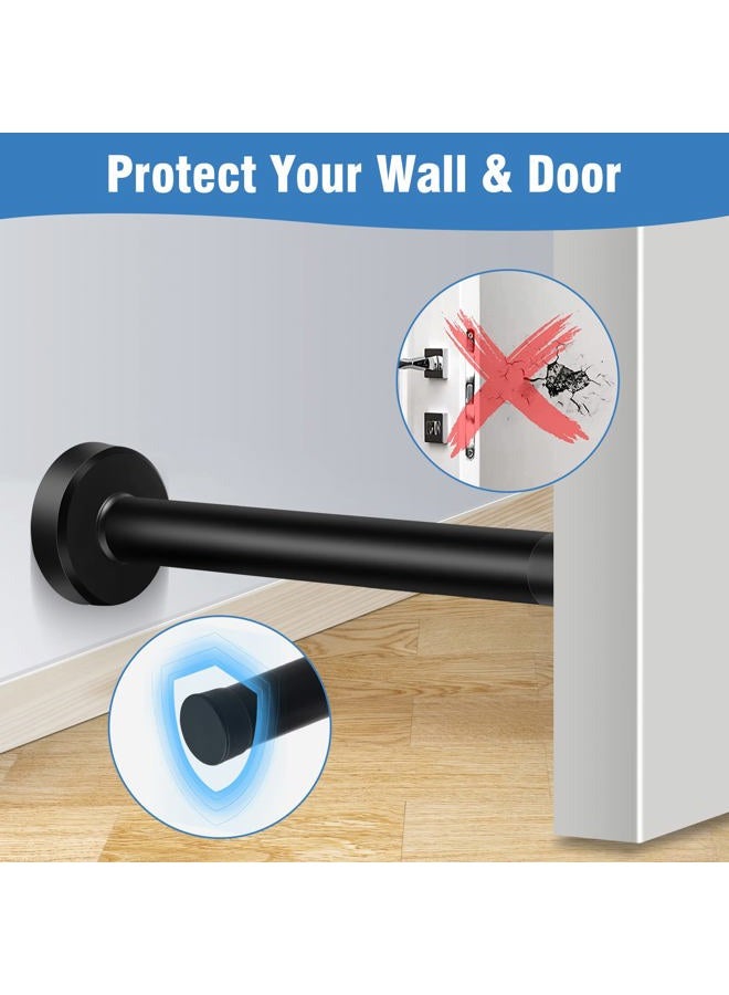 KOLAKO Door Stops, 6 Inch Door Stopper, Wall Mount, Brushed Stainless Steel Extra Long Doorstops with Sound Dampening Rubber Tip Bumper Modern Black Long Doors Stoppers for Bottom of Doors - Image 3
