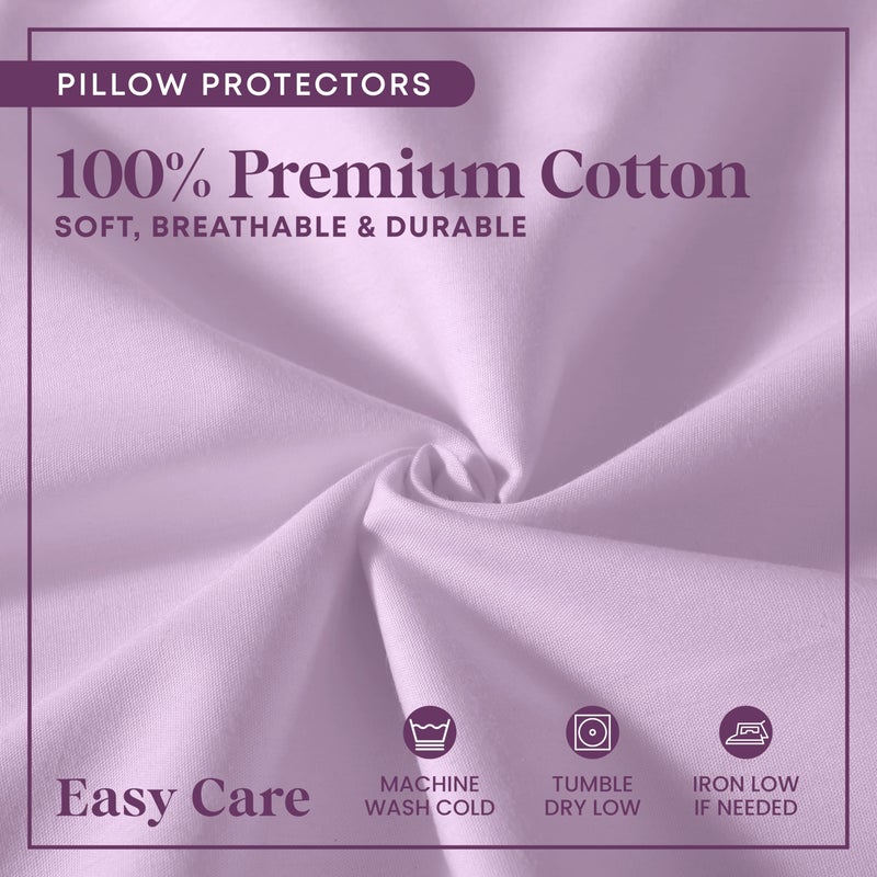 CirclesHome Pillow Protectors 2 Pack Standard Zippered - 100% Cotton Breathable Pillowcases - Protects Pillows from Dirt  Dust and Debris (Standard - Set of 2 - 20x26) - Image 4