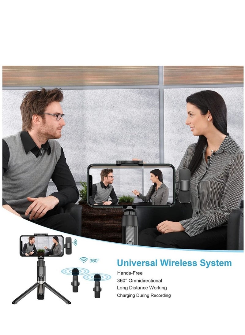 Generic K9 Wireless Collar Microphone Dual Lapel Lavalier Omnidirectional Mic Plug and Play Mike for Vlogging Interview  - Image 2