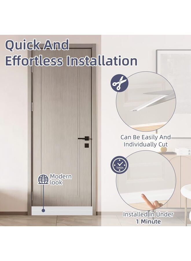 مانع تيارات الهواء للباب، مانع تسرب أسفل الباب، عازل للرطوبة أسفل الباب، عازل للصوت، مانعات للأبواب (أبيض 19.5 بوصة) - Image 4