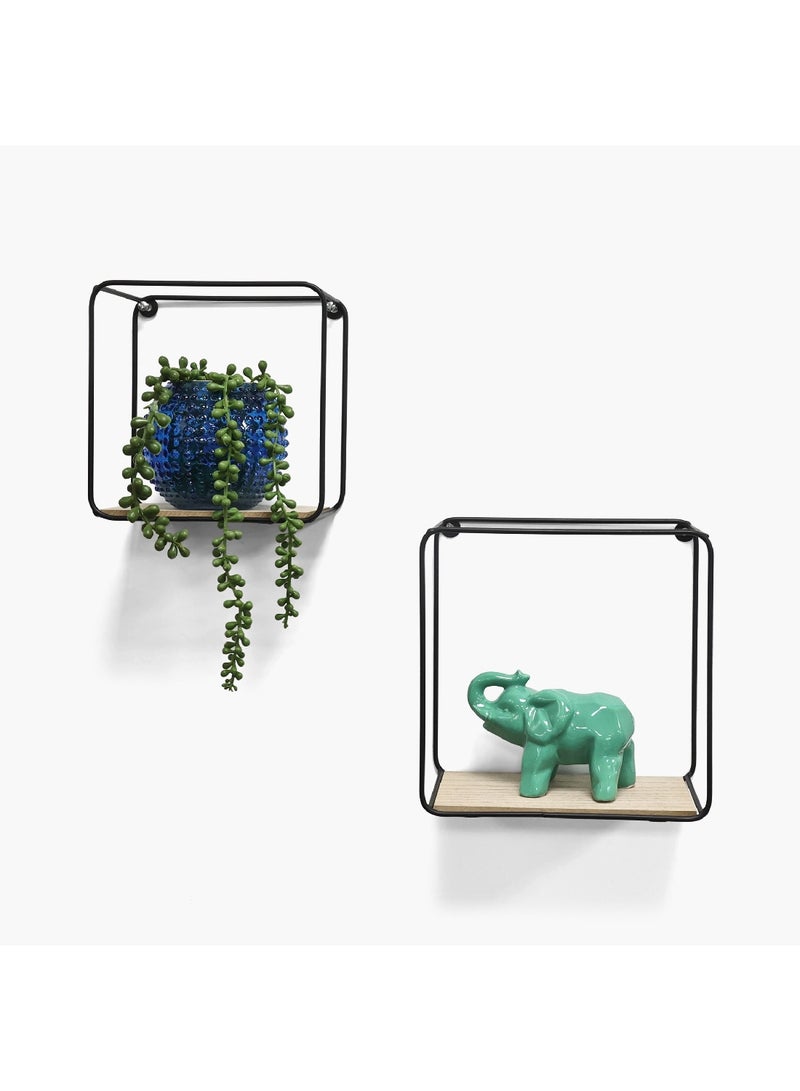 Home Box مجموعة رفوف حائط مربعة سيرا 2 قطعة 21 × 21 × 10 سم - Image 1