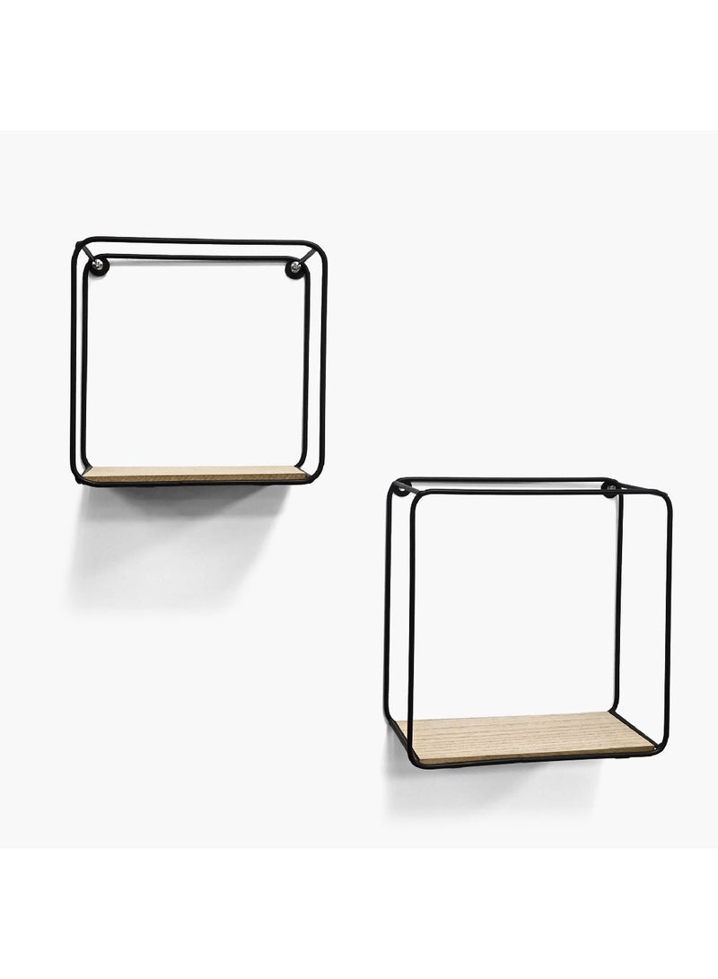 Home Box مجموعة رفوف حائط مربعة سيرا 2 قطعة 21 × 21 × 10 سم - Image 2