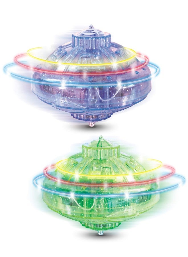Geospace Super Sonic LED Auto Spinnerz Self-Powered Spinning Top (2-Pack in Assorted Colors) - Image 1