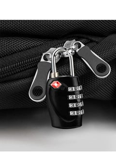 SYOSI TSA Approved Luggage Locks with 4 Digit Combination Padlock Waterproof Resettable for Travel, Suitcases, Baggage, Gym, Lockers (Black, 2 Pack)  - Image 4