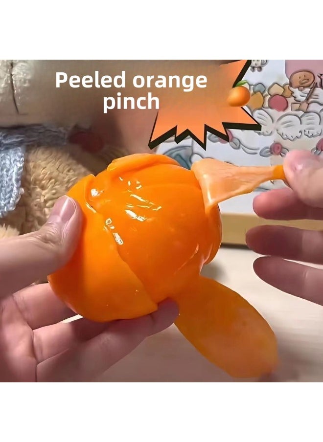 Generic - Creative Class Simulation Peeling Orange Pinch Music Hand Pinch Decompression Rebound Yellow Orange Net Red Decompression Pinch Toy-Colour:Picara Three-dimensional (q Version) - Image 1