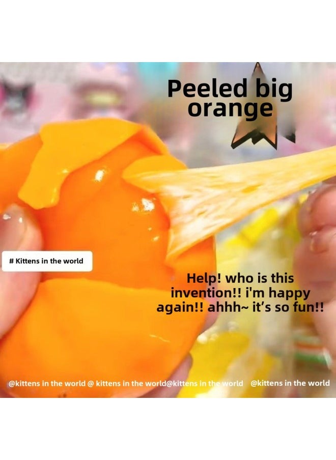 Generic - Creative Class Simulation Peeling Orange Pinch Music Hand Pinch Decompression Rebound Yellow Orange Net Red Decompression Pinch Toy-Colour:Picara Three-dimensional (q Version) - Image 1