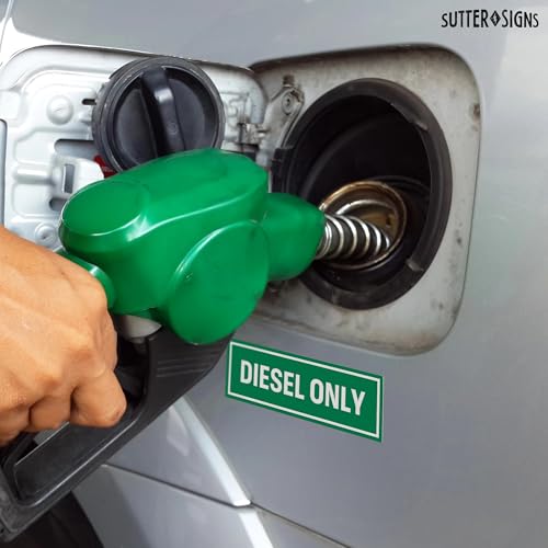 Sutter Signs 3pc Diesel Only Stickers for Fuel Tank | Weatherproof Adhesive Decals for Trucks, Tractors, Fuel Cans, Gas Caps - Image 5