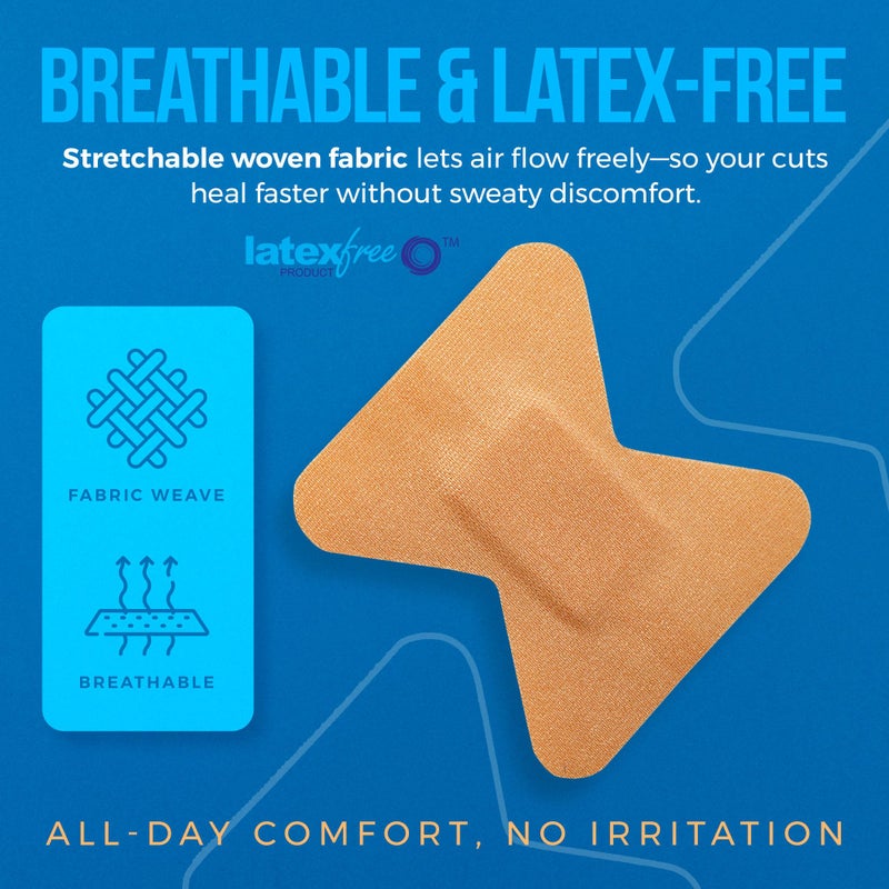 MEDca Flexible Fabric Bandages - Flex Fabric Adhesive Bandages Finger-Tip Care and to Protect Wounds from Infection - (100 Count Box) - Image 2