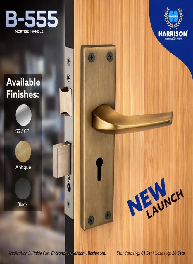 Harrison Door Locks for Main Door, Door Lock for Bedroom, Mortise Door Lock Set, Mortise Door Handle, Door Locks Handlesets with 3 Key Antique| 26601 | for Office/Hotel/Home - Image 2