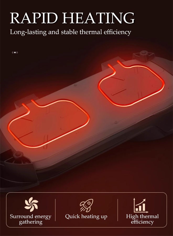 DUNISO Multifunctional Electric Hot Pot 2 in 1 Indoor Non-Stick Electric Pot and Griddle Portable Rapid Heating Electric Frying Pan with Large Capacity Double-flavor Hot Pot for Travel Dormitory for Steak Party Camping Roast Meat - Image 5