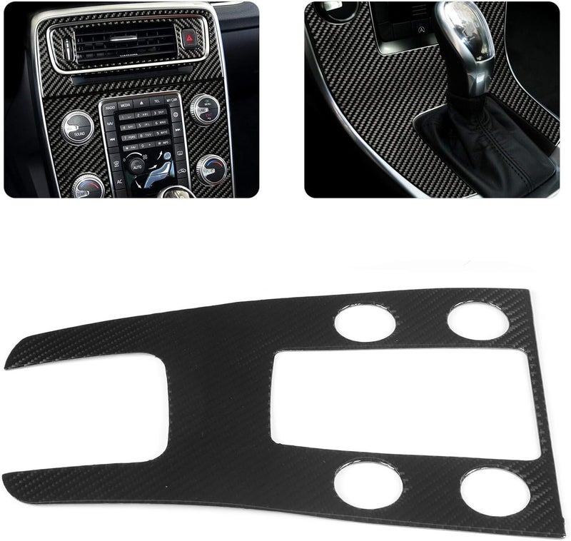 klarako Carbon Fiber Central Console Gear Shift Panel Trim Cover, Console Panel Trim Accessory Fit for V60/S60 2010klarako 2017(Leftklarako hand drive LHD) - Image 3