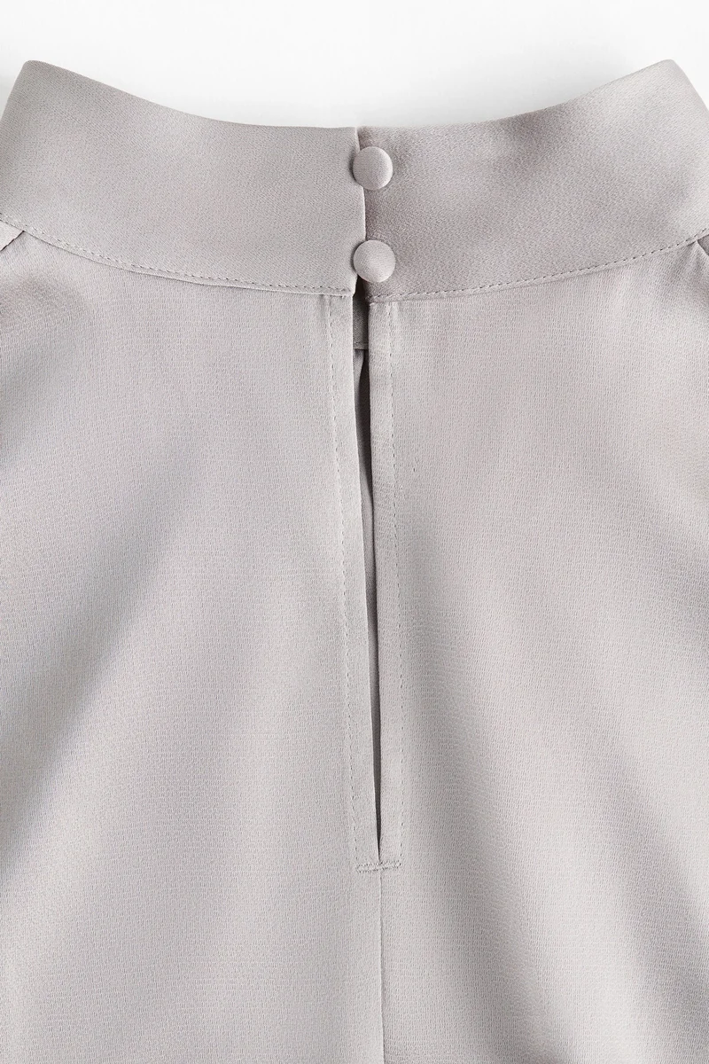 H&M Stand-collar satin blouse