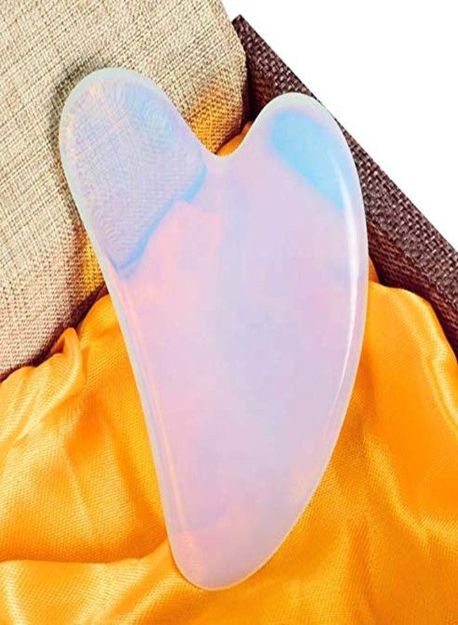 KANHA HANDICRAFT's natural opalite stone gua sha board (M111), Natural Healing stone Gua Sha tool for Facial Skincare and body, Size=3 inch - Image 2