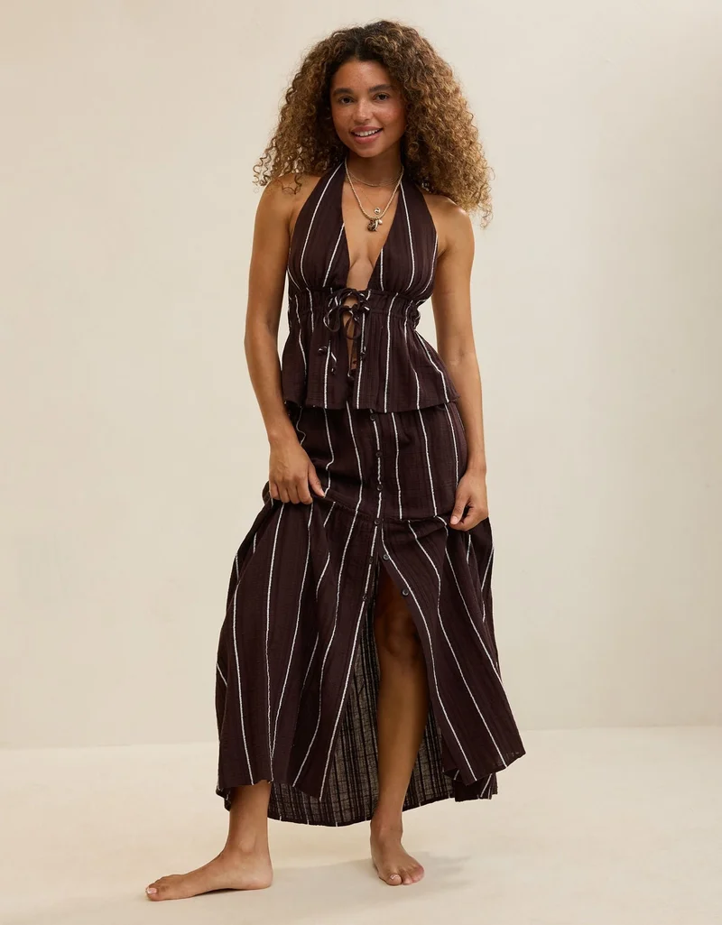 Aerie  Aerie Tie Front Halter Top for Women | Best Price UAE