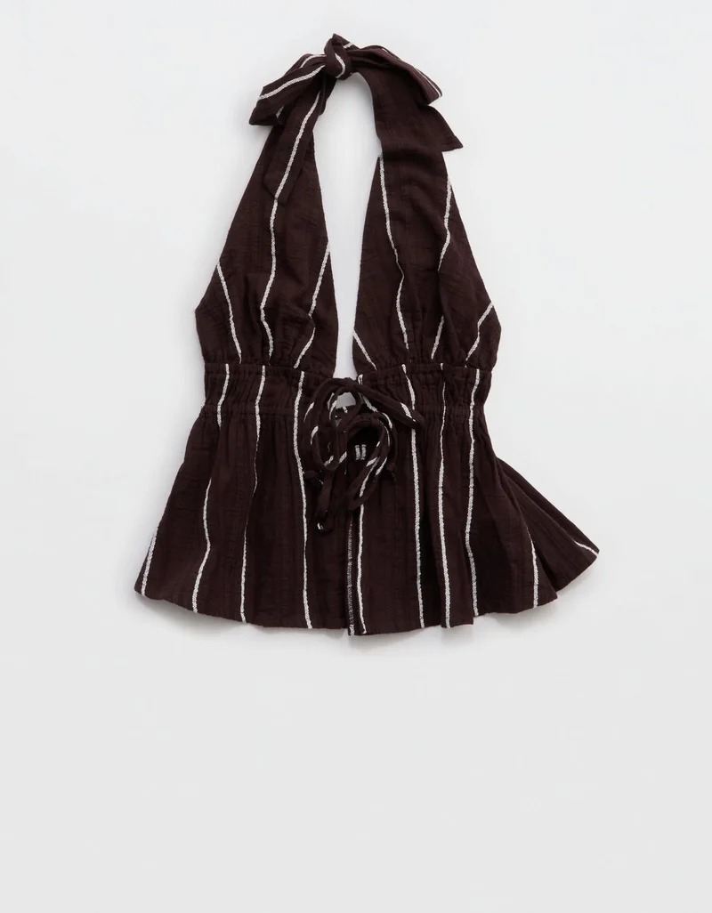 Aerie  Aerie Tie Front Halter Top for Women | Best Price UAE
