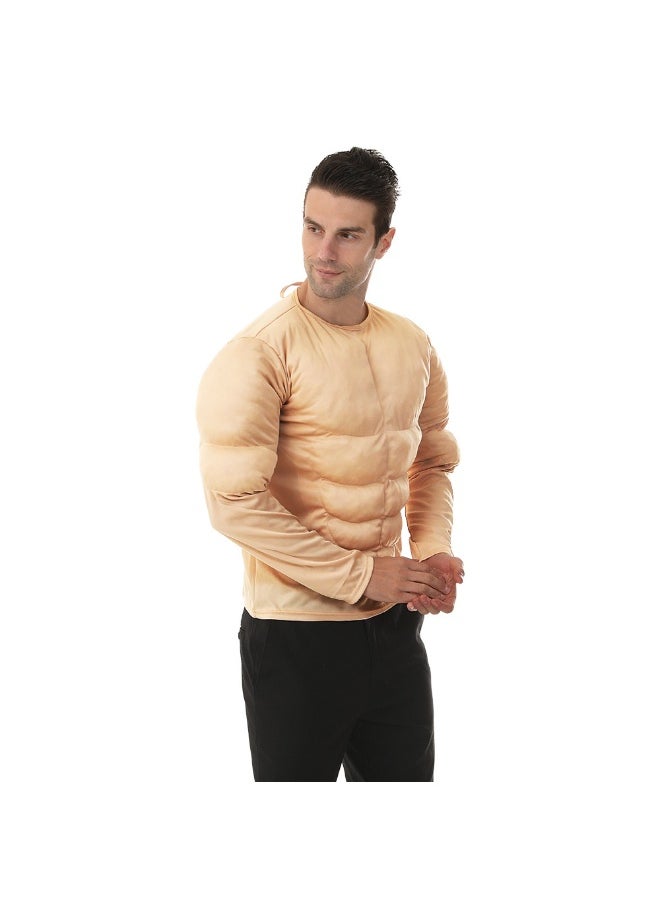 NIBEMINENT Muscle man T-shirt role-playing fake pectoral and abdominal muscles, funny and handsome muscle top  - Image 1