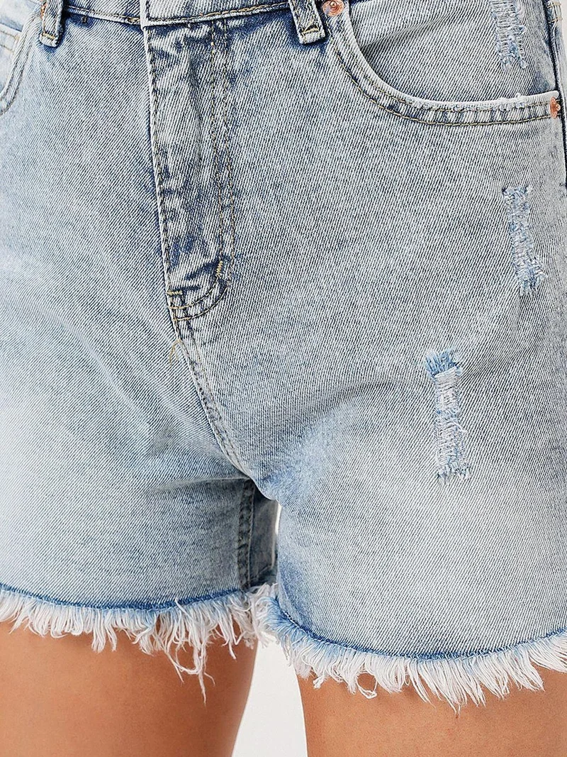 بيغ دارت شورت جينز ممزق بخصر عالٍ من