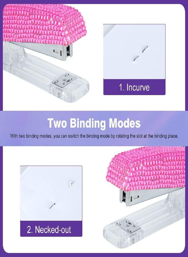 KEYPOWER Pasted Diamond Crystal Handmade Bling Dazzling Stapler for Office, School, or Home (Pink) - Image 4